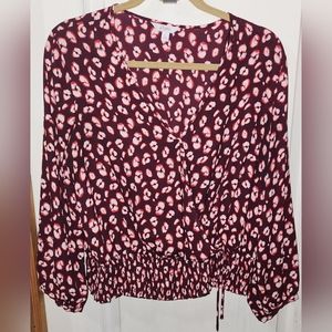 Candies Burgundy floral blouse